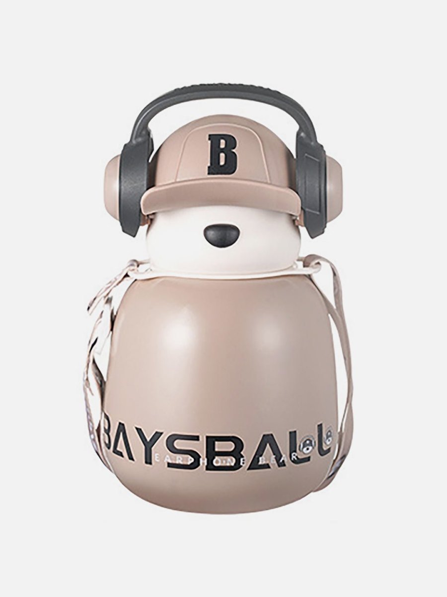 Little Surprise Box Baseball Bear Kids Water Bottle - LSB-WB-BRWNBASEBALL