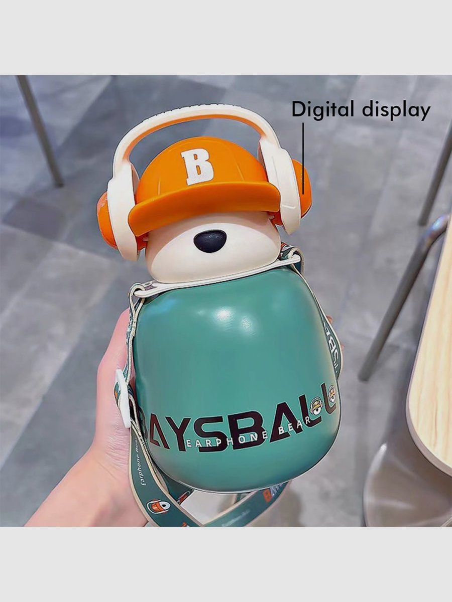 Little Surprise Box Baseball Bear Kids Water Bottle - LSB-WB-GREENBASEBALL