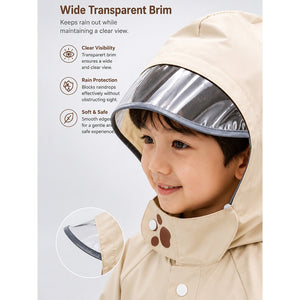 Little Surprise Box Beige Bear 3D Raincoat - Size 1 Kids Rainwear