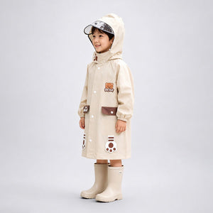 Little Surprise Box Beige Bear 3D Raincoat - Size 1 Kids Rainwear