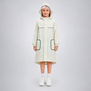 Little Surprise Box Beige Pocket Patch Raincoat | The Mom Store - XL Kids Raincoat