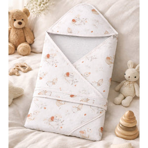 Little Surprise Box Berry Woodland Hooded Cotton Winter Wrapper - Baby Blanket