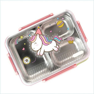 Little Surprise Box Big Size Stainless Steel Kids Lunch Box - LSB - LB - ROCKDINOGRN