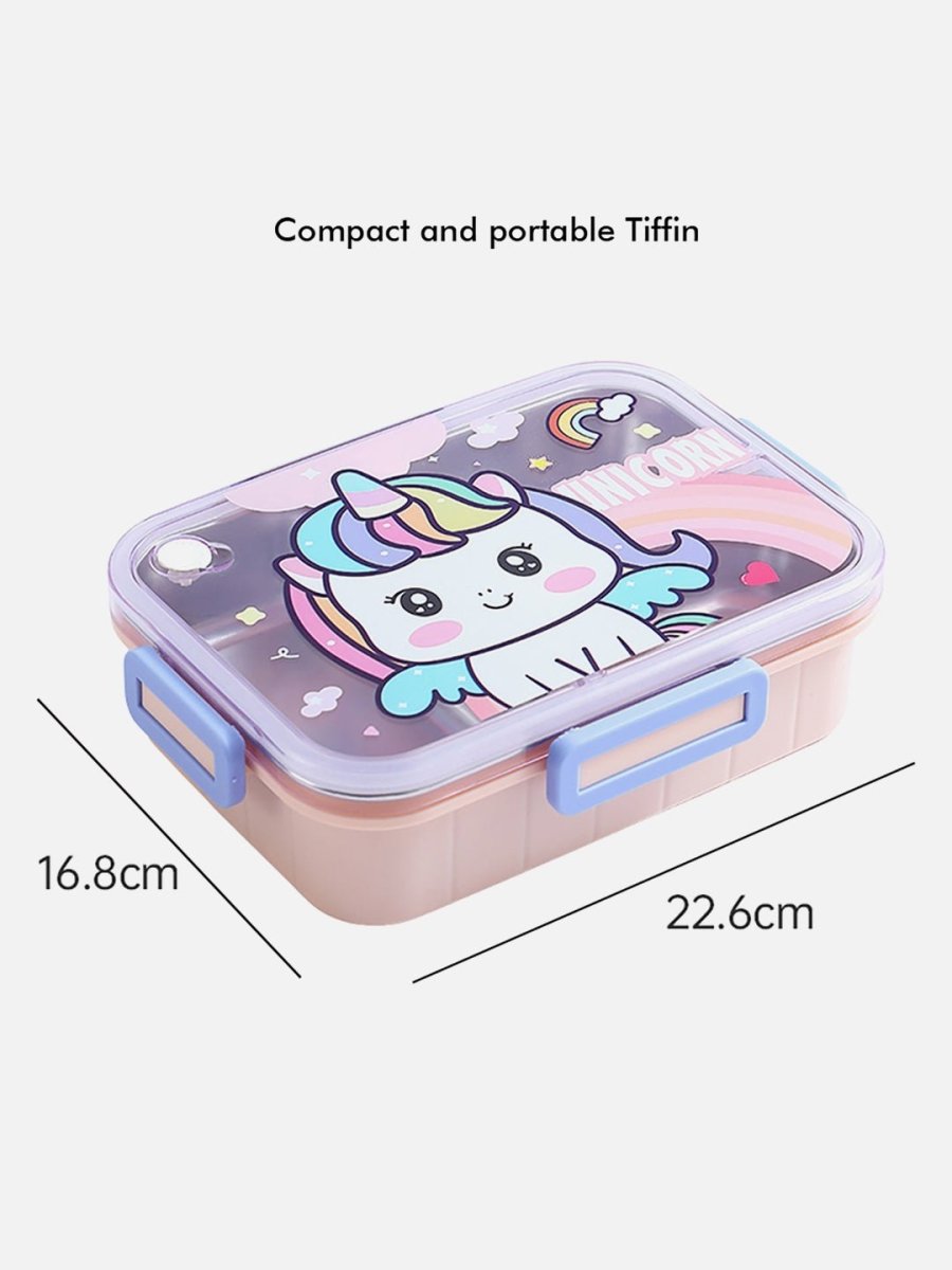 Little Surprise Box Big Size Stainless Steel Lunch Box /Tiffin for Kids and Adults - LSB-LB-Unicornpinkbig