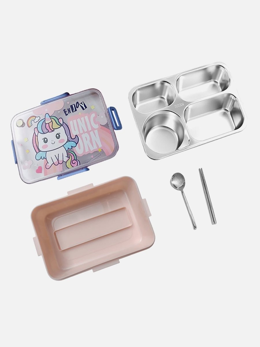 Little Surprise Box Big Size Stainless Steel Lunch Box /Tiffin for Kids and Adults - LSB-LB-Unicornpinkbig