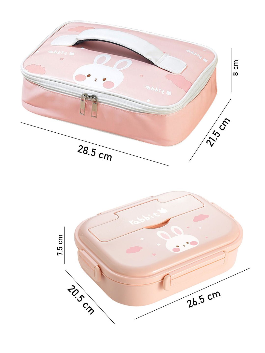 Little Surprise Box, Big Size Stainless Steel Lunch Box with Lunch Bag & free Dip Box - LSB - LB - CLOUDBUNY - LBAG