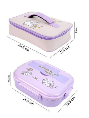 Little Surprise Box, Big Size Stainless Steel Lunch Box with Lunch Bag & free Dip Box - LSB - LB - RNBWHORSE - LBAG