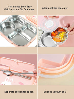 Little Surprise Box, Big Size Stainless Steel Lunch Box with Lunch Bag & free Dip Box - LSB - LB - CLOUDBUNY - LBAG