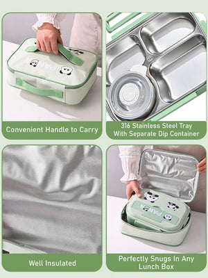 Little Surprise Box, Big Size Stainless Steel Lunch Box with Lunch Bag & free Dip Box - LSB - LB - 4PANDA - LBAG