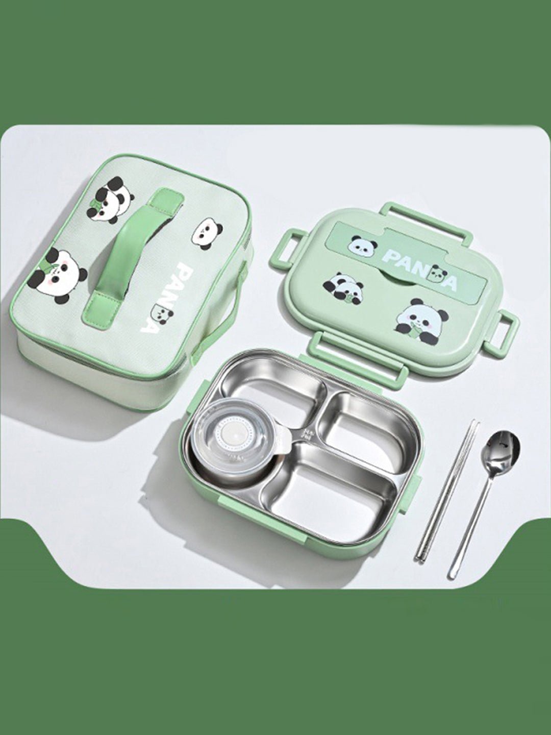 Little Surprise Box, Big Size Stainless Steel Lunch Box with Lunch Bag & free Dip Box - LSB - LB - 4PANDA - LBAG