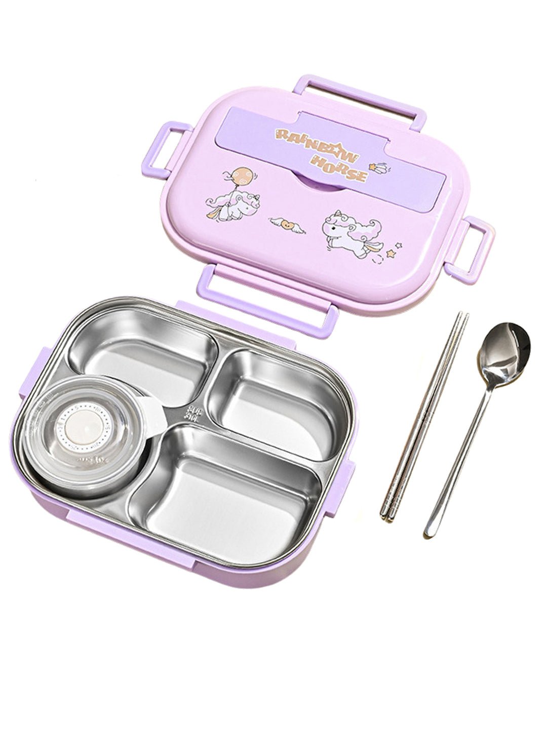 Little Surprise Box, Big Size Stainless Steel Lunch Box with Lunch Bag & free Dip Box - LSB - LB - RNBWHORSE - LBAG