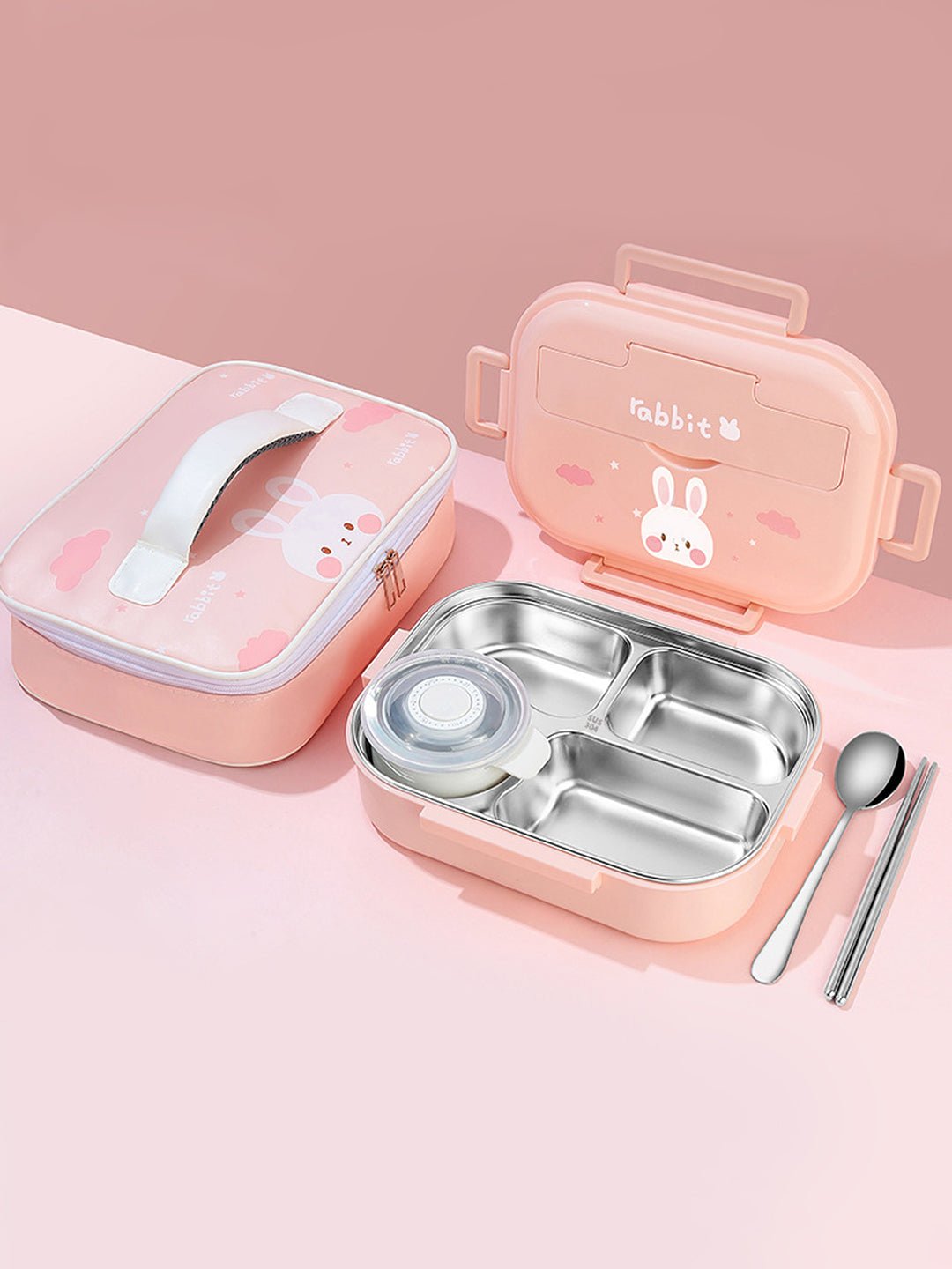 Little Surprise Box, Big Size Stainless Steel Lunch Box with Lunch Bag & free Dip Box - LSB - LB - CLOUDBUNY - LBAG