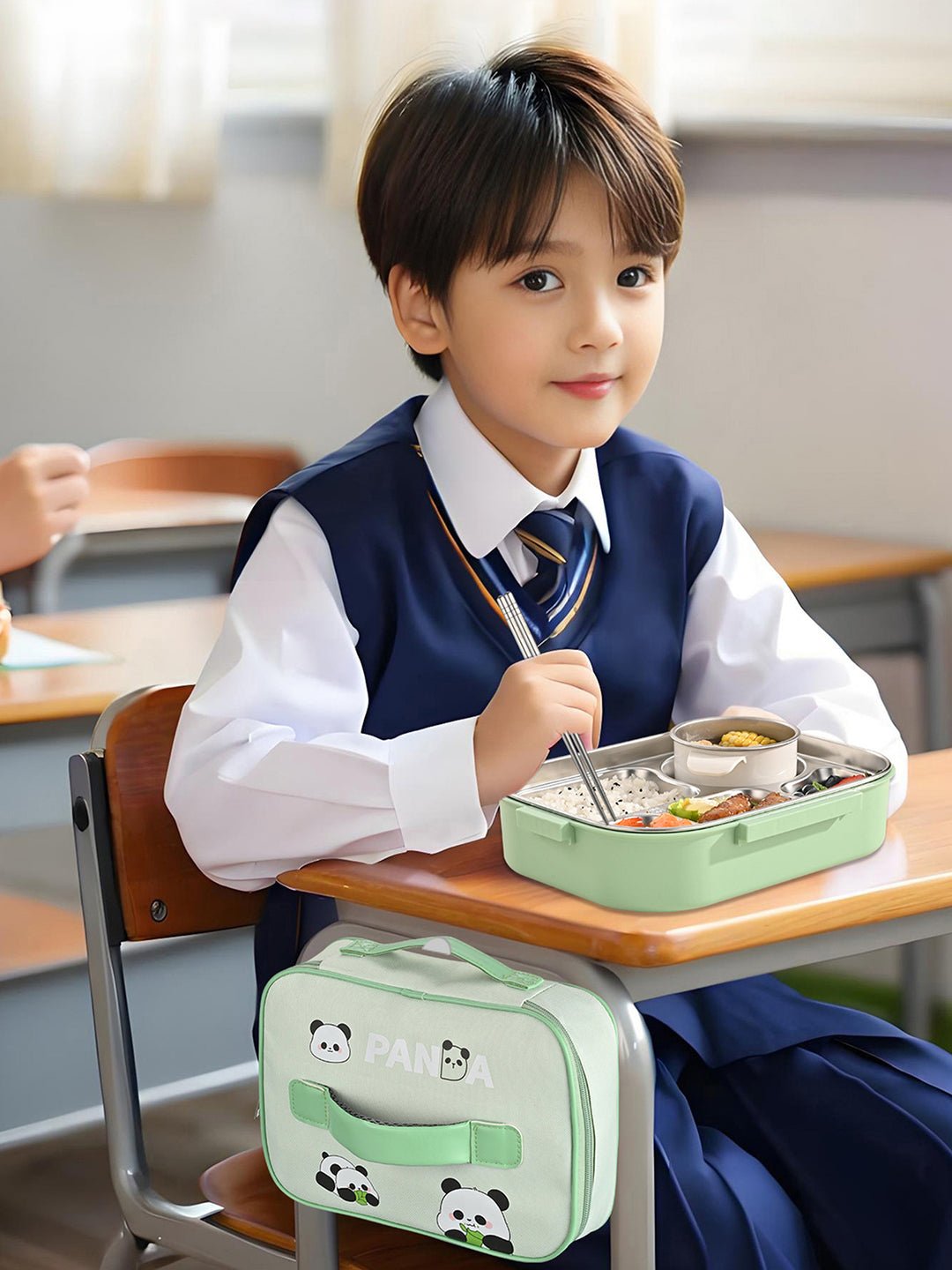 Little Surprise Box, Big Size Stainless Steel Lunch Box with Lunch Bag & free Dip Box - LSB - LB - 4PANDA - LBAG