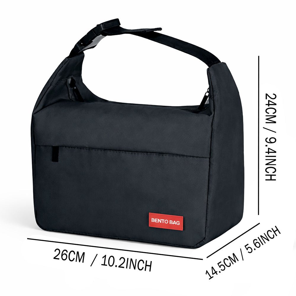 Little Surprise Box Black Adjustable Buckle Hook Style Insulated Lunch Bag for Kids & Adults - Lunch Bag