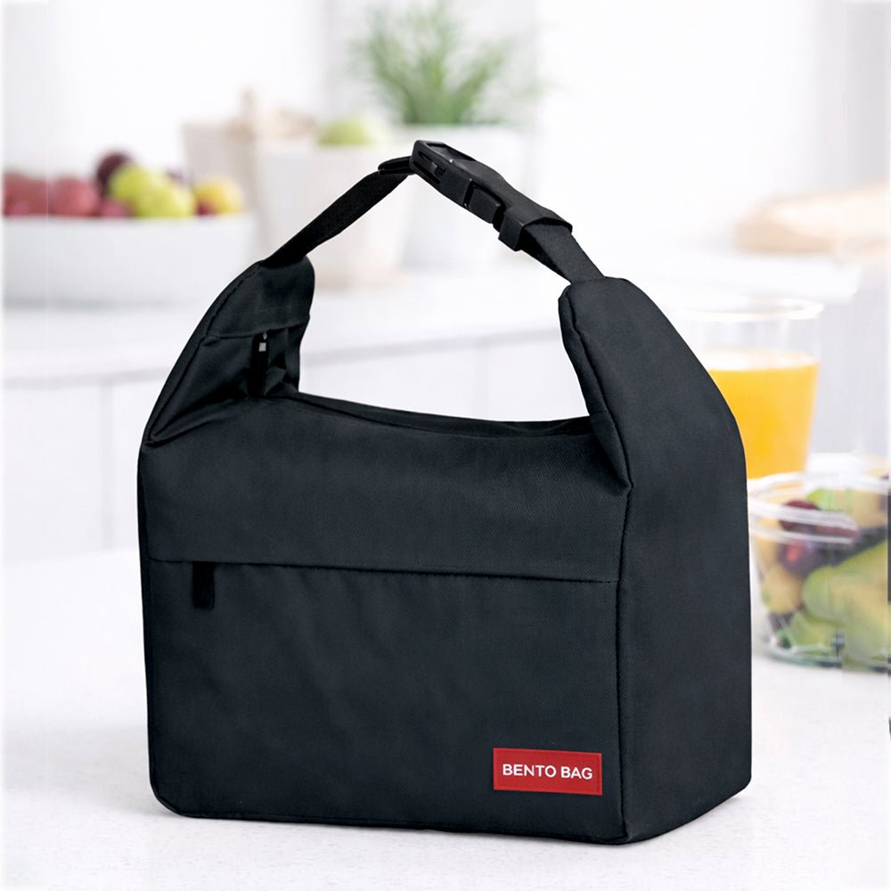 Little Surprise Box Black Adjustable Buckle Hook Style Insulated Lunch Bag for Kids & Adults - Lunch Bag