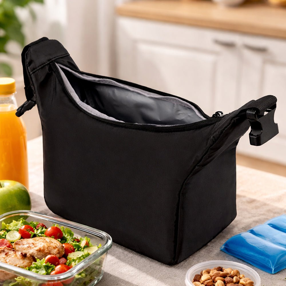 Little Surprise Box Black Adjustable Buckle Hook Style Insulated Lunch Bag for Kids & Adults - Lunch Bag