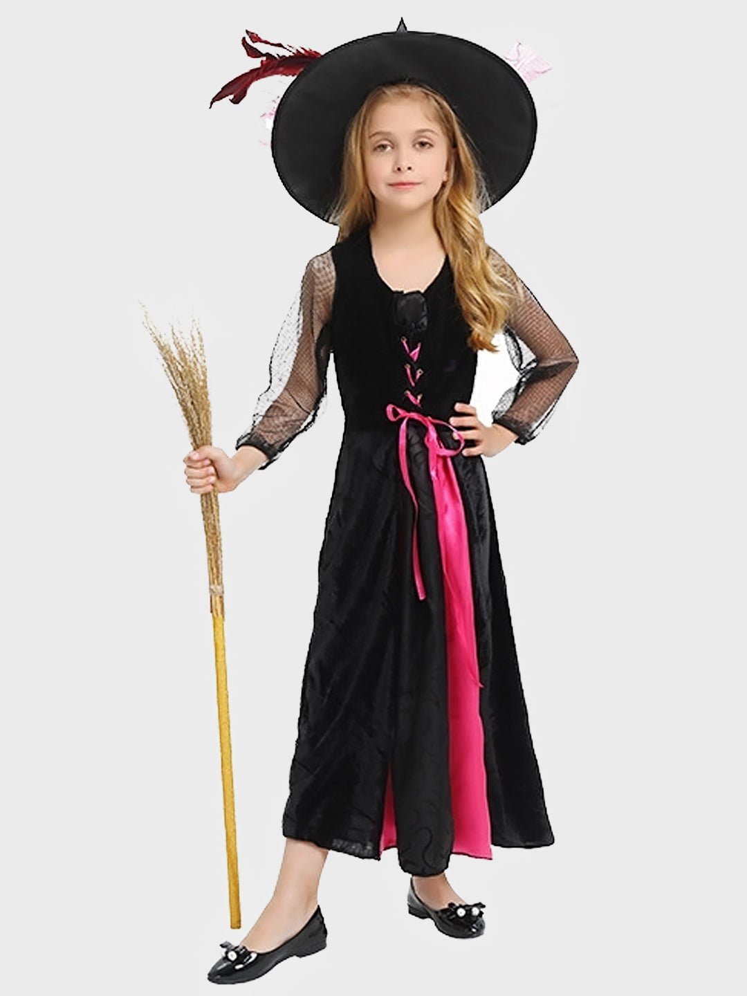Little Surprise Box, Black and Pink Witch, Kids Halloween Costume Fancy Dress Up - LSB - HWC - BLKPNKWITCH - 7 - 8Y