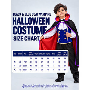Little Surprise Box, Black & Blue Coat Vampire, Kids Halloween Costume Fancy Dress Up - l Halloween Costumes