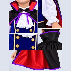 Little Surprise Box, Black & Blue Coat Vampire, Kids Halloween Costume Fancy Dress Up - l Halloween Costumes