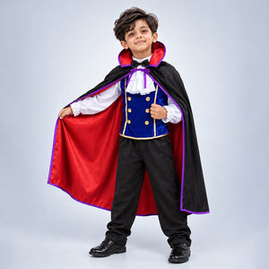 Little Surprise Box, Black & Blue Coat Vampire, Kids Halloween Costume Fancy Dress Up - l Halloween Costumes