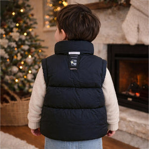 Little Surprise Box Black Checks Collar Quilted Sleeveless Winter Vest Jacket for Kids - 4 - 5Y Kids Sweater
