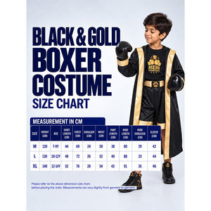 Little Surprise Box, Black & Gold Boxer, Kids Halloween Costume Fancy Dress Up - 120 Halloween Costumes