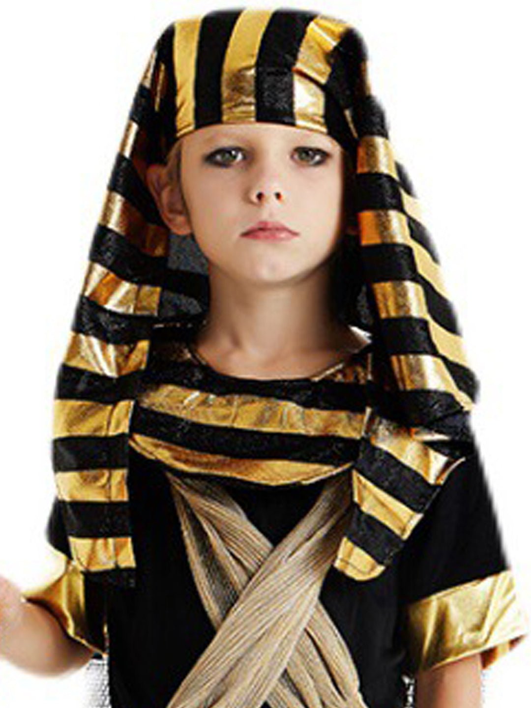 Little Surprise Box, Black & Gold Egyptian Boy, Kids Halloween Costume Dress Up for Boys - LSB - HWC - GOLDEGYPTBOY - 7 - 9Y