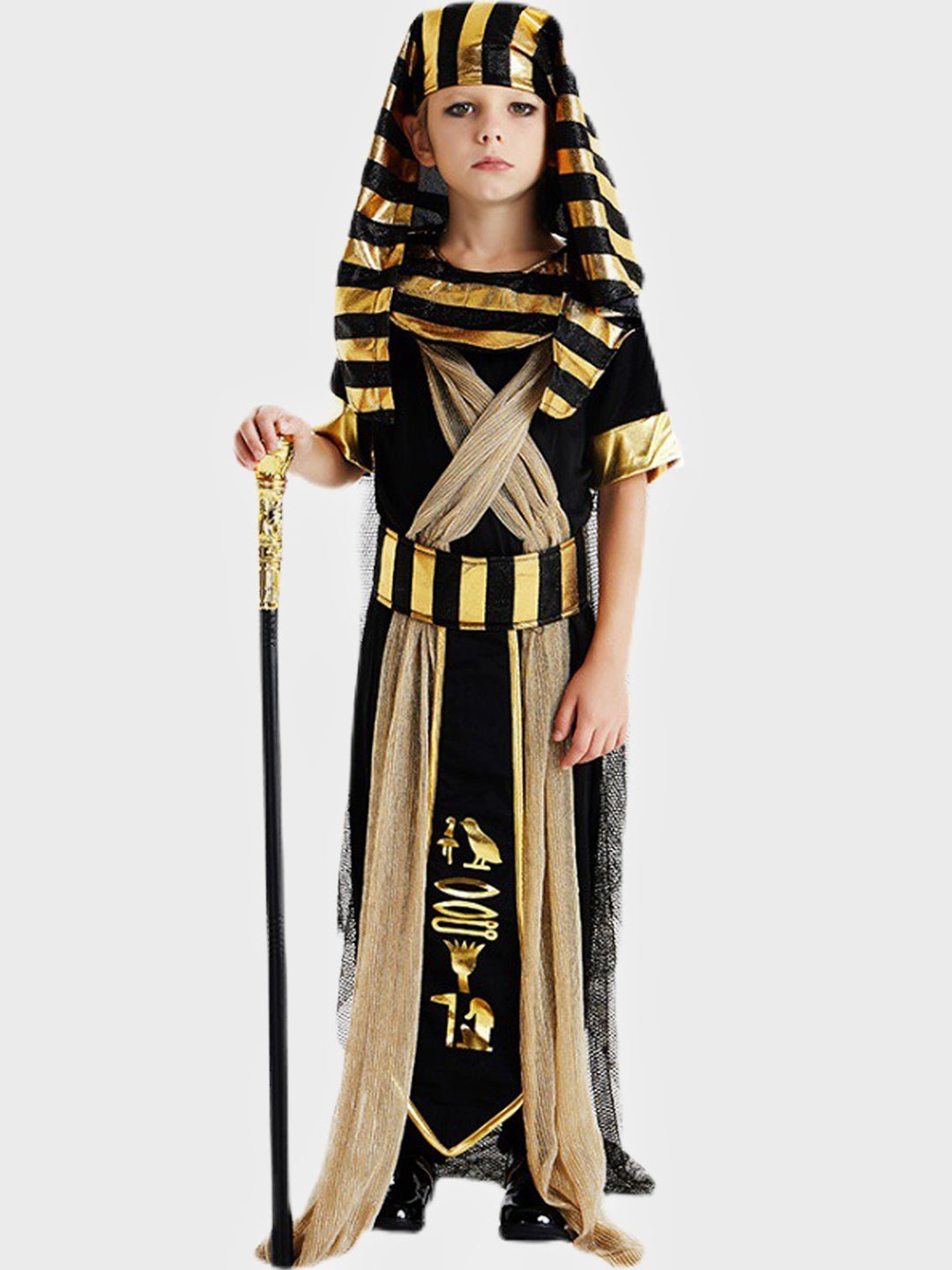 Little Surprise Box, Black & Gold Egyptian Boy, Kids Halloween Costume Dress Up for Boys - LSB - HWC - GOLDEGYPTBOY - 7 - 9Y