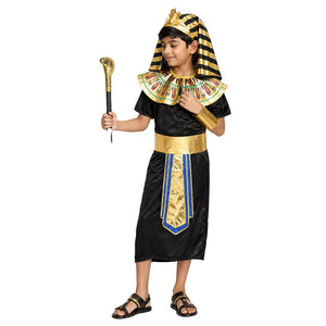Little Surprise Box, Black & Gold Egyptian Pharaoh Boy, Kids Halloween Costume Fancy Dress Up - M Halloween Costumes