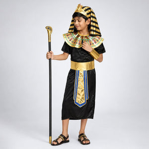 Little Surprise Box, Black & Gold Egyptian Pharaoh Boy, Kids Halloween Costume Fancy Dress Up - M Halloween Costumes