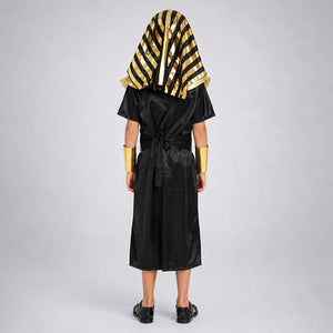 Little Surprise Box, Black & Gold Egyptian Pharaoh Boy, Kids Halloween Costume Fancy Dress Up - M Halloween Costumes
