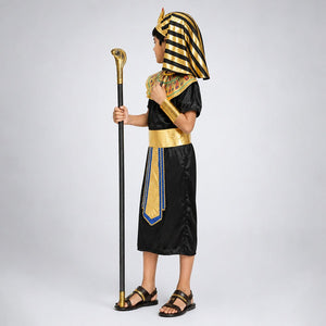 Little Surprise Box, Black & Gold Egyptian Pharaoh Boy, Kids Halloween Costume Fancy Dress Up - M Halloween Costumes