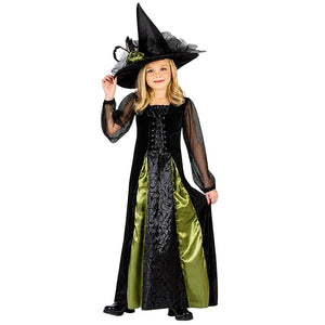 Little Surprise Box Black & Green Witch Halloween Costume for Kids - 11-12Y Halloween