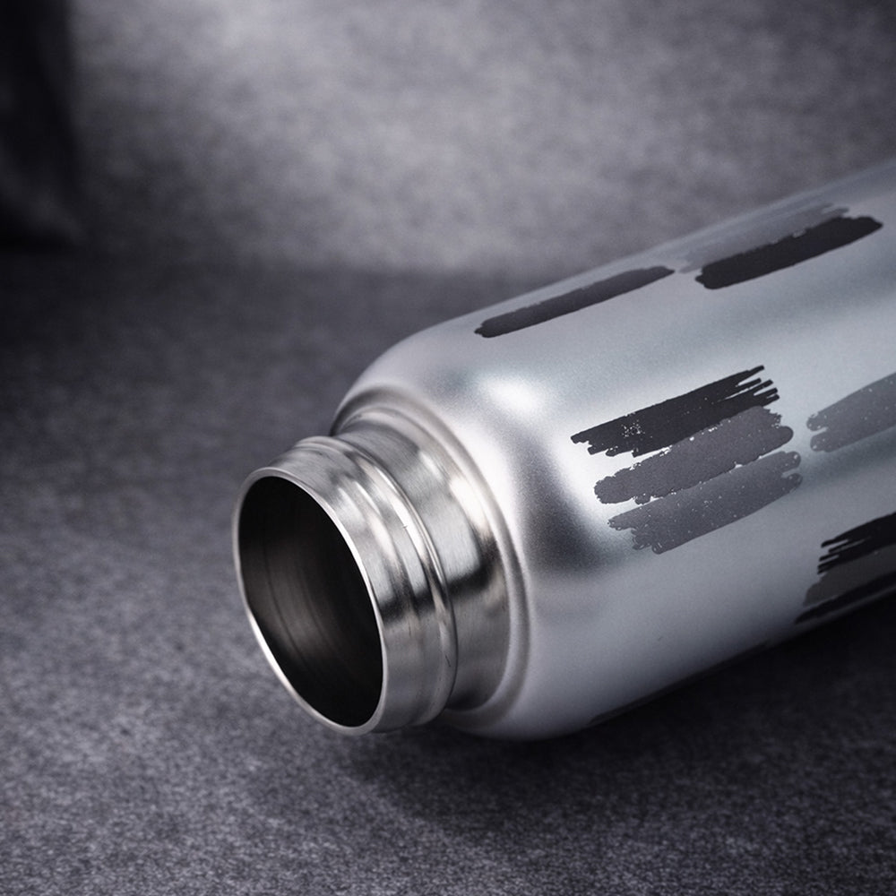 Little Surprise Box Black Jumbo Straw Stainless Steel Water Bottle 700ml - Water Bottle