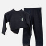 Little Surprise Box Black Kelly Crew Neck Upper & Lower Body Thermal Winter Warmers For Kids - Set Of 2 Pcs - LSB - THM - BLACKKELLY - 2 - 3YR