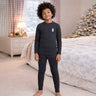 Little Surprise Box Black Kelly Crew Neck Upper & Lower Body Thermal Winter Warmers For Kids - Set Of 2 Pcs - 2 - 3 Years Kids Thermal Wear