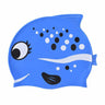 Little Surprise Box, Black Polka Blue Fishy , Silicone Kids Swim Cap - LSB - SWCAP - BLCKPOLKA - BLU