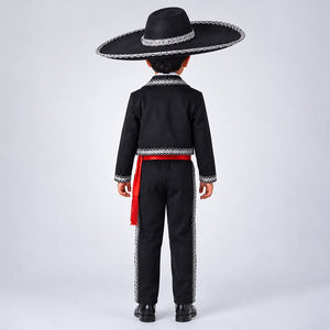 Little Surprise Box, Black & Red Mexican Mariachi Boys, Kids Halloween Costume Fancy Dress Up - 130 Halloween Costumes
