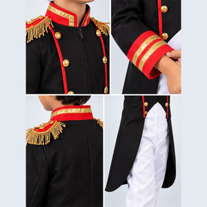 Little Surprise Box, Black & Red Pirate Captain, Kids Halloween Costume Fancy Dress Up - M Halloween Costumes