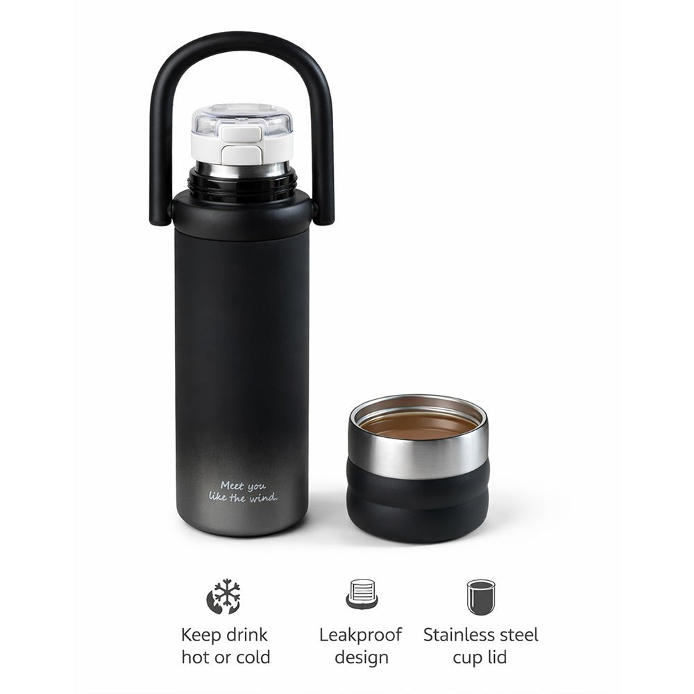 Little Surprise Box Black Stainless Steel Kids Water Bottle – 500ml - Water Bottle