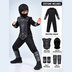 Little Surprise Box, Black Viper Ninja, Kids Halloween Costume Fancy Dress Up - 120 Halloween Costumes