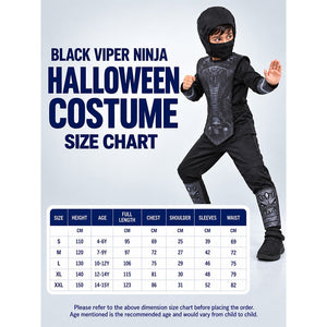 Little Surprise Box, Black Viper Ninja, Kids Halloween Costume Fancy Dress Up - 120 Halloween Costumes