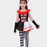 Little Surprise Box Black & White checkered Joker Jester Kids Halloween Costume Dress Up - LSB - HWC - BLKWHTEJOKER - 4 - 6Y