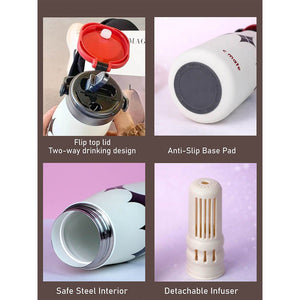 Little Surprise Box Black & White Moo Series Thermos Bottle – 600ml - Water Bottle