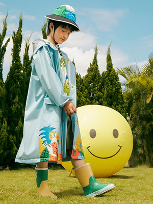 Little Surprise Box, Blue Animal Print knee length Raincoat for Kids & Teens - LSB - RC - BLU - ANIMLPRNT - L