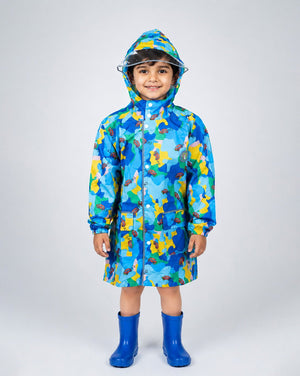 Little Surprise Box Blue Car Print Raincoat | The Mom Store - S Kids Raincoat
