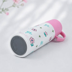 Little Surprise Box Blue Checks Stainless Steel Thermos Water Bottle - Pink Water Bottle