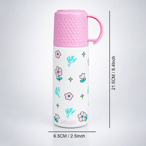 Little Surprise Box Blue Checks Stainless Steel Thermos Water Bottle - Pink Water Bottle