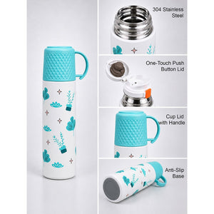Little Surprise Box Blue Checks Stainless Steel Thermos Water Bottle | The Mom Store - Blue Water Bottle