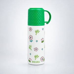 Little Surprise Box Blue Checks Stainless Steel Thermos Water Bottle | The Mom Store - Green Water Bottle